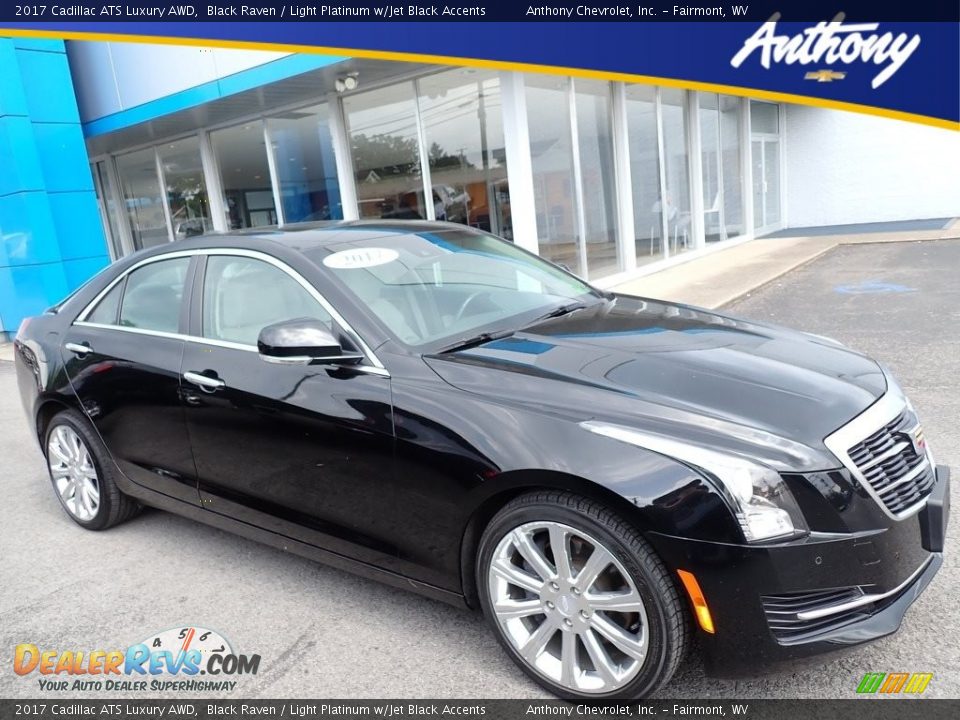 2017 Cadillac ATS Luxury AWD Black Raven / Light Platinum w/Jet Black Accents Photo #1