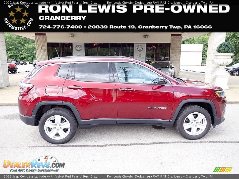 2022 Jeep Compass Latitude 4x4 Velvet Red Pearl / Steel Gray Photo #1