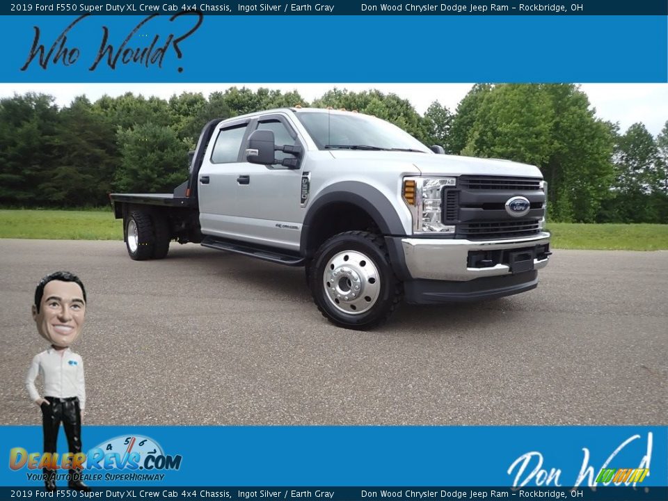 2019 Ford F550 Super Duty XL Crew Cab 4x4 Chassis Ingot Silver / Earth Gray Photo #1