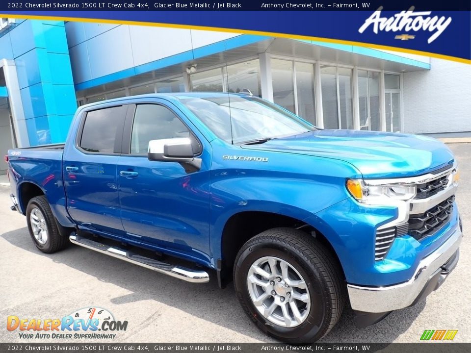 2022 Chevrolet Silverado 1500 LT Crew Cab 4x4 Glacier Blue Metallic / Jet Black Photo #1