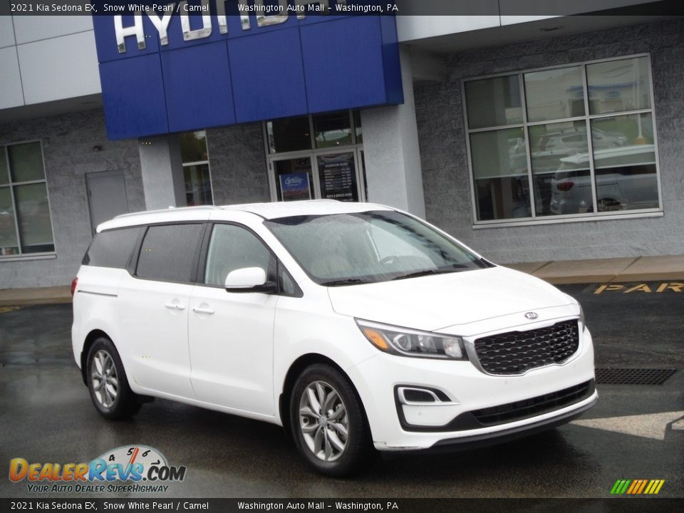 2021 Kia Sedona EX Snow White Pearl / Camel Photo #1