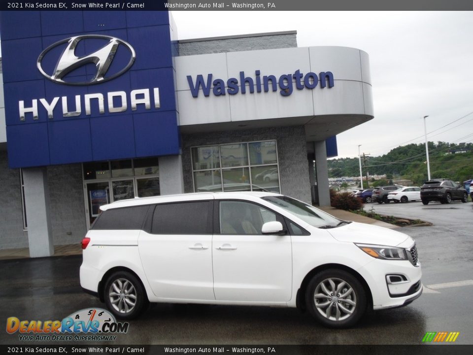 2021 Kia Sedona EX Snow White Pearl / Camel Photo #2