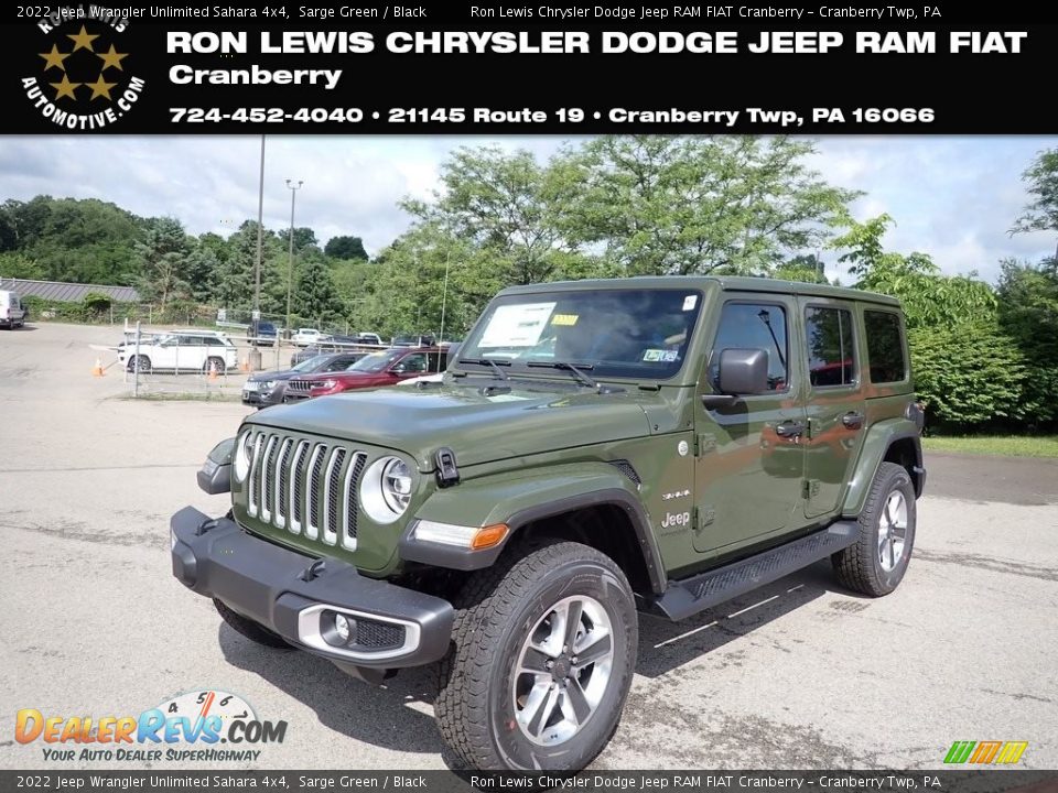 2022 Jeep Wrangler Unlimited Sahara 4x4 Sarge Green / Black Photo #1