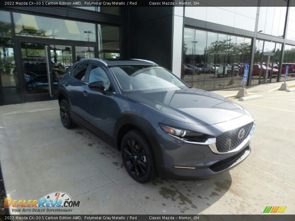 2022 Mazda CX-30 S Carbon Edition AWD Polymetal Gray Metallic / Red Photo #1