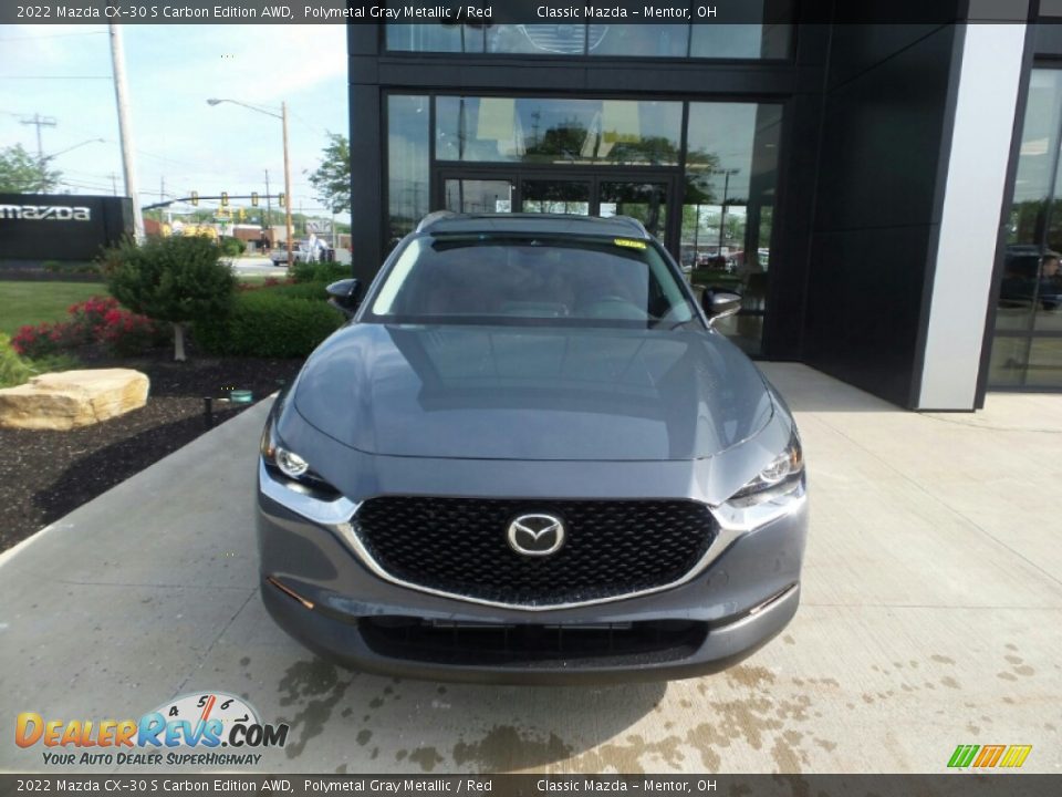 2022 Mazda CX-30 S Carbon Edition AWD Polymetal Gray Metallic / Red Photo #2