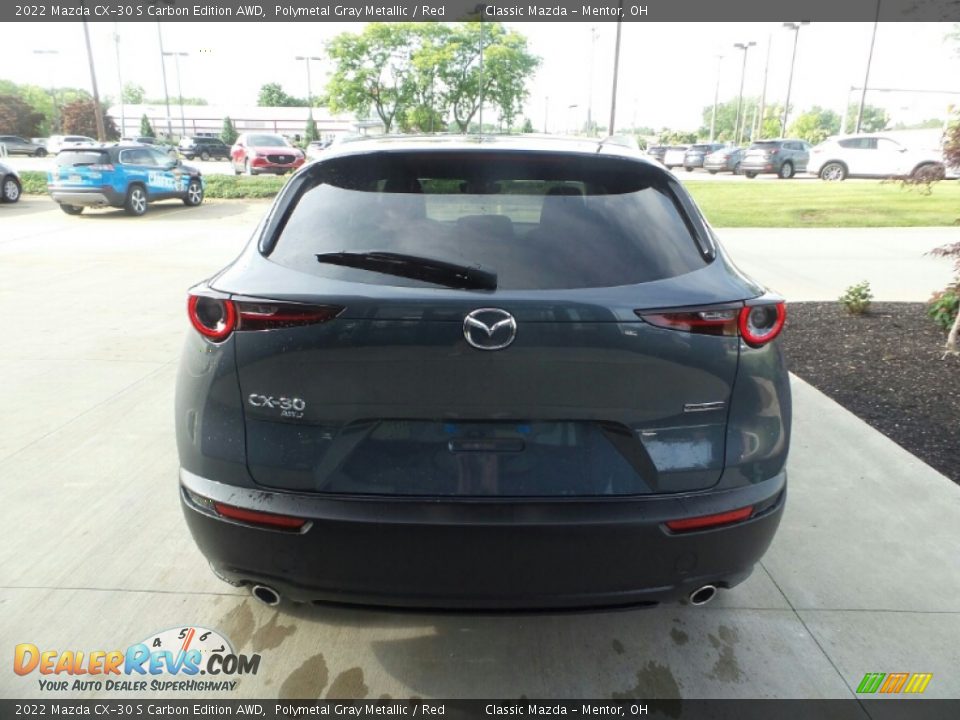 2022 Mazda CX-30 S Carbon Edition AWD Polymetal Gray Metallic / Red Photo #5