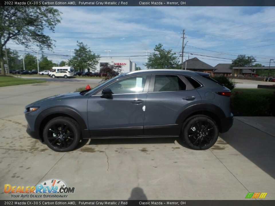 2022 Mazda CX-30 S Carbon Edition AWD Polymetal Gray Metallic / Red Photo #6