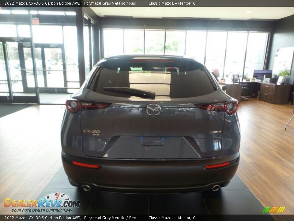 2022 Mazda CX-30 S Carbon Edition AWD Polymetal Gray Metallic / Red Photo #5