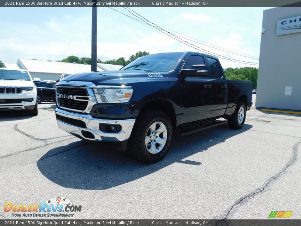 2021 Ram 1500 Big Horn Quad Cab 4x4 Maximum Steel Metallic / Black Photo #3