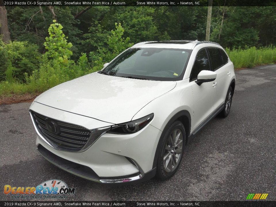 2019 Mazda CX-9 Signature AWD Snowflake White Pearl Mica / Auburn Photo #3