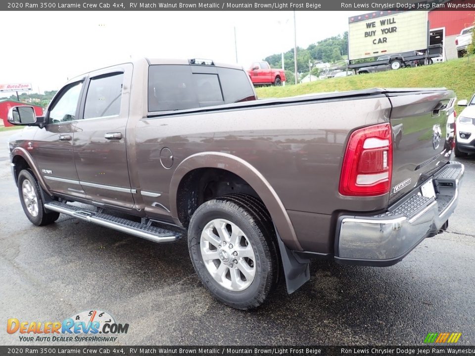 2020 Ram 3500 Laramie Crew Cab 4x4 RV Match Walnut Brown Metallic / Mountain Brown/Light Frost Beige Photo #3