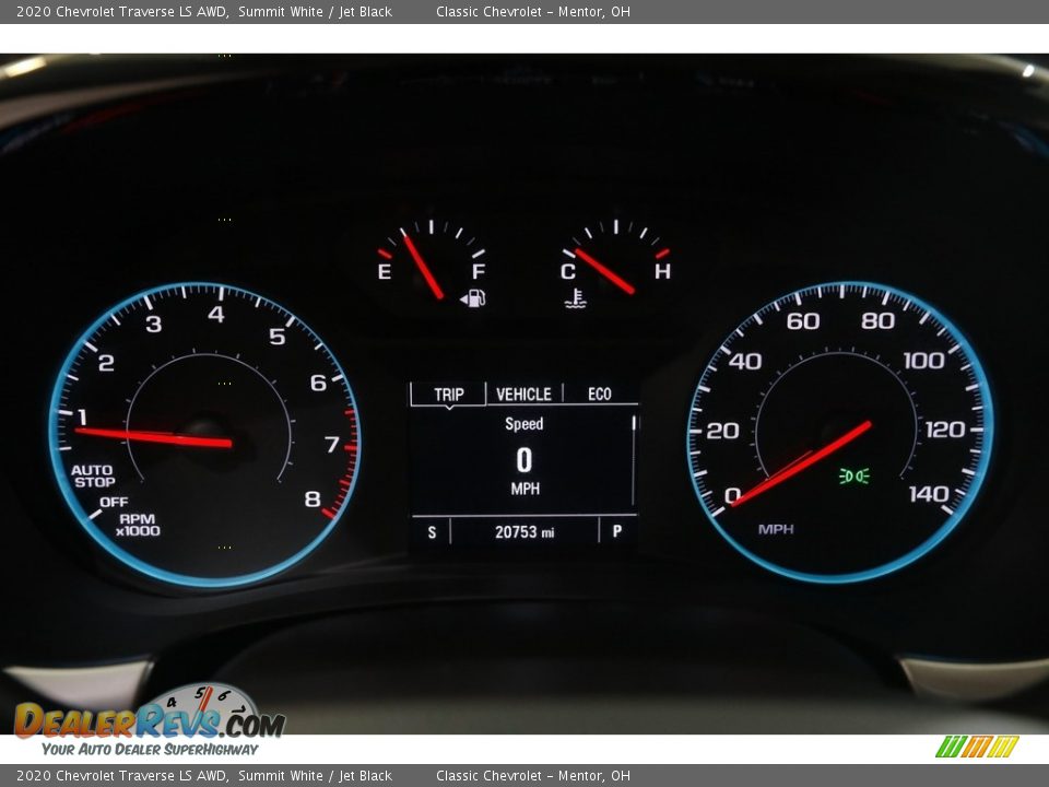 2020 Chevrolet Traverse LS AWD Summit White / Jet Black Photo #8
