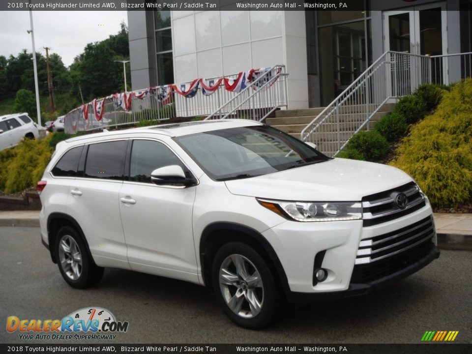 2018 Toyota Highlander Limited AWD Blizzard White Pearl / Saddle Tan Photo #1