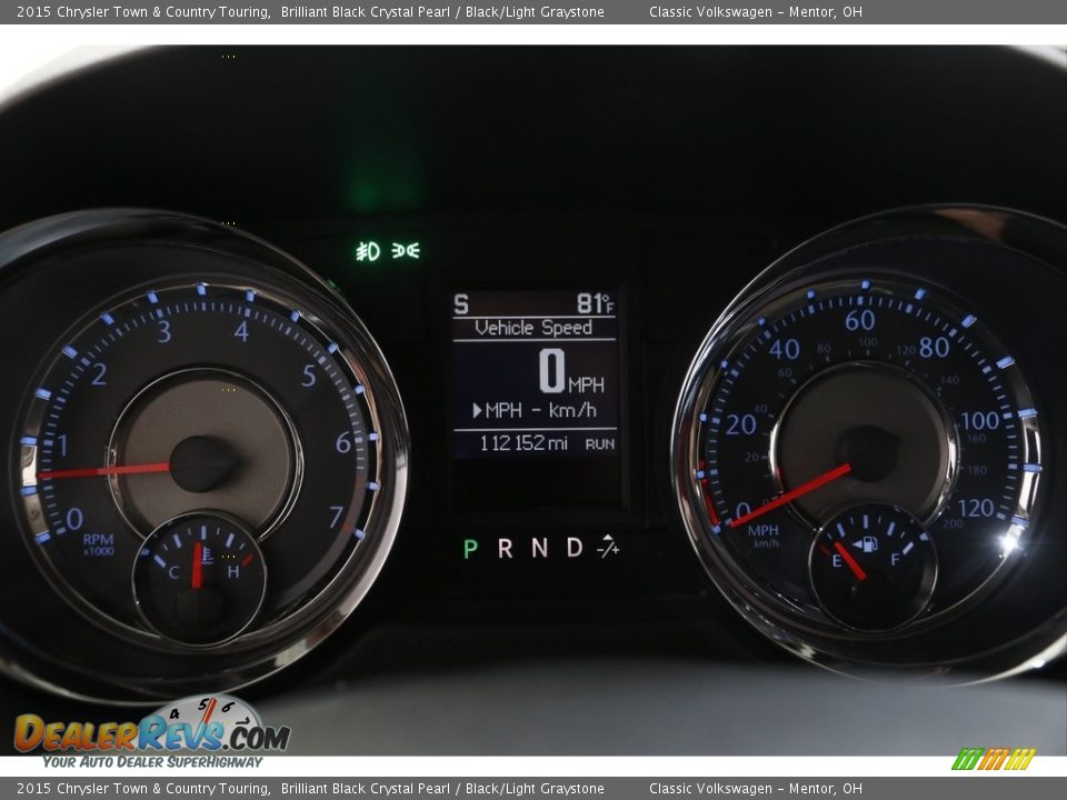 2015 Chrysler Town & Country Touring Brilliant Black Crystal Pearl / Black/Light Graystone Photo #8