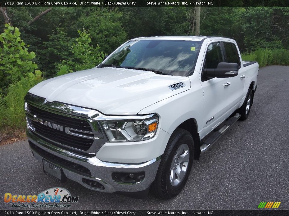 2019 Ram 1500 Big Horn Crew Cab 4x4 Bright White / Black/Diesel Gray Photo #2