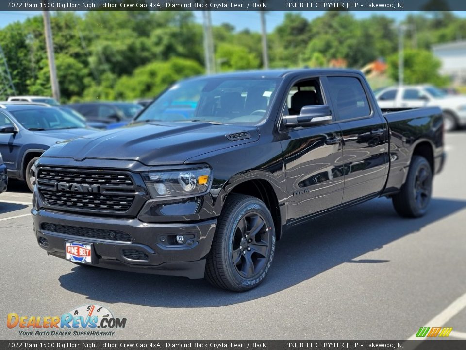 2022 Ram 1500 Big Horn Night Edition Crew Cab 4x4 Diamond Black Crystal Pearl / Black Photo #1