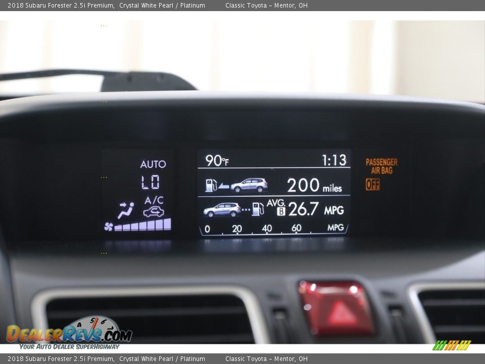 2018 Subaru Forester 2.5i Premium Crystal White Pearl / Platinum Photo #11