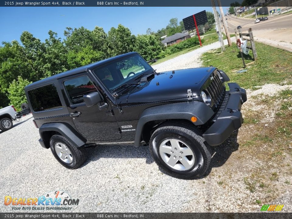 2015 Jeep Wrangler Sport 4x4 Black / Black Photo #2