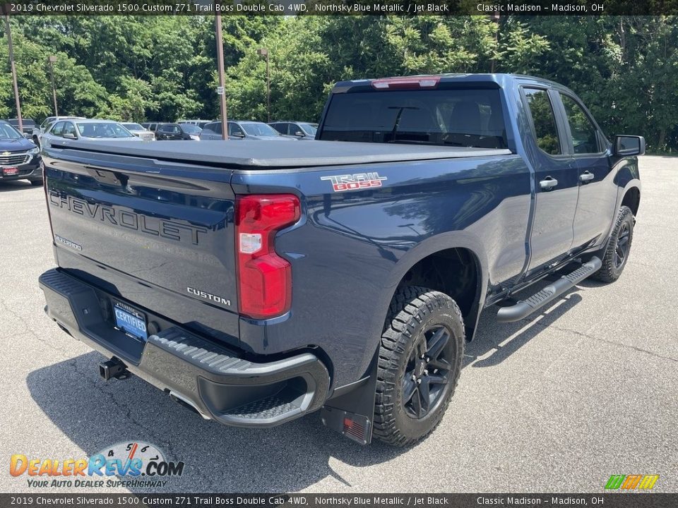 2019 Chevrolet Silverado 1500 Custom Z71 Trail Boss Double Cab 4WD Northsky Blue Metallic / Jet Black Photo #3