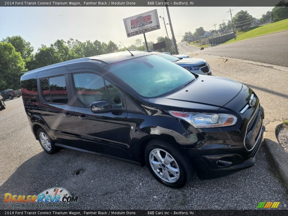 2014 Ford Transit Connect Titanium Wagon Panther Black / Medium Stone Photo #2