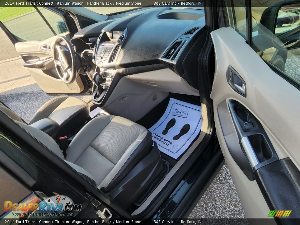 2014 Ford Transit Connect Titanium Wagon Panther Black / Medium Stone Photo #16