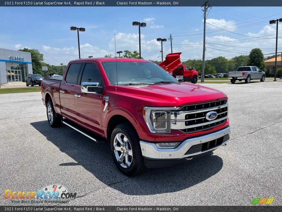 2021 Ford F150 Lariat SuperCrew 4x4 Rapid Red / Black Photo #3