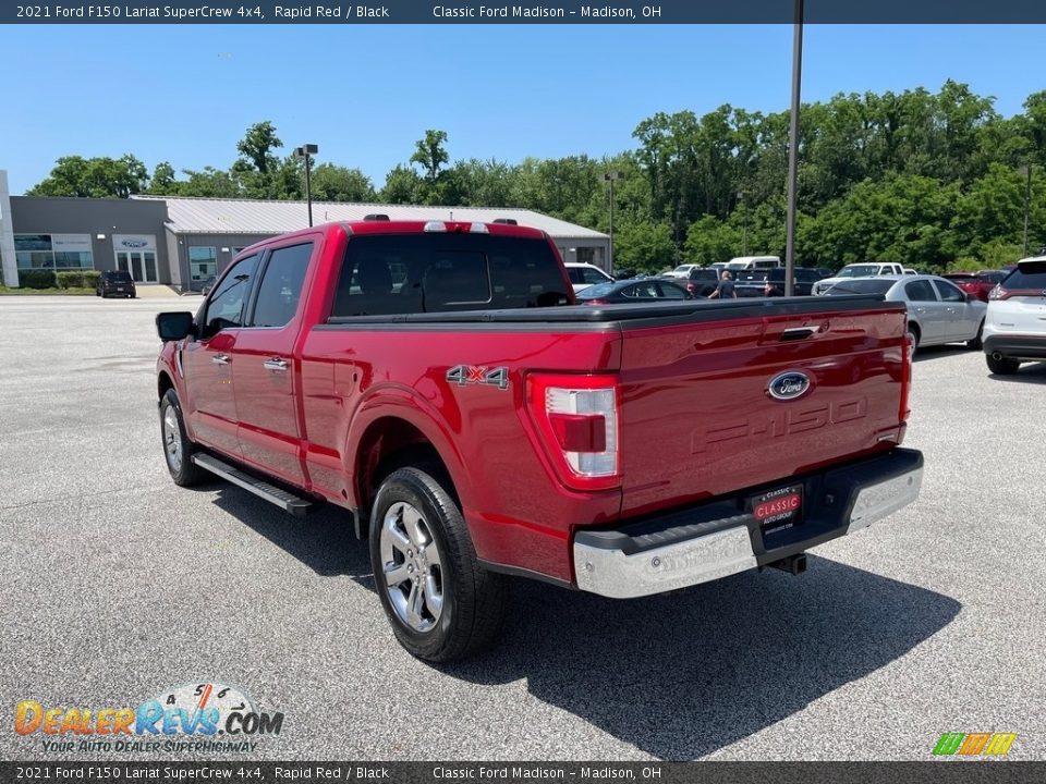 2021 Ford F150 Lariat SuperCrew 4x4 Rapid Red / Black Photo #7