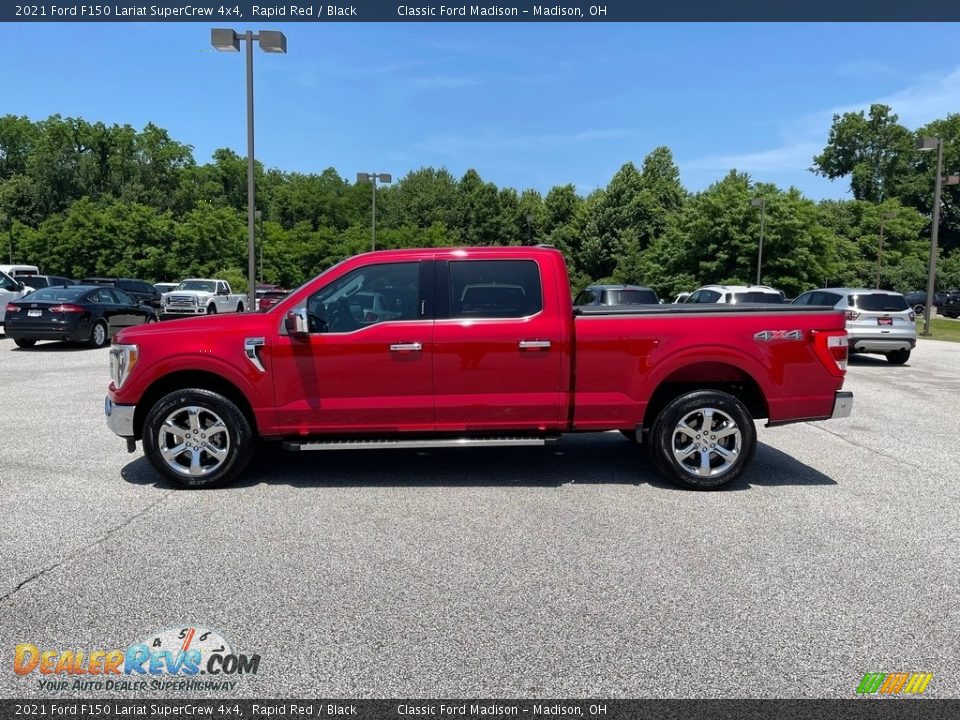 2021 Ford F150 Lariat SuperCrew 4x4 Rapid Red / Black Photo #8