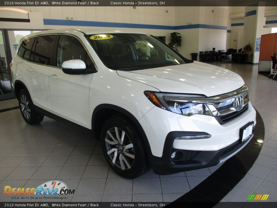 2019 Honda Pilot EX AWD White Diamond Pearl / Black Photo #3