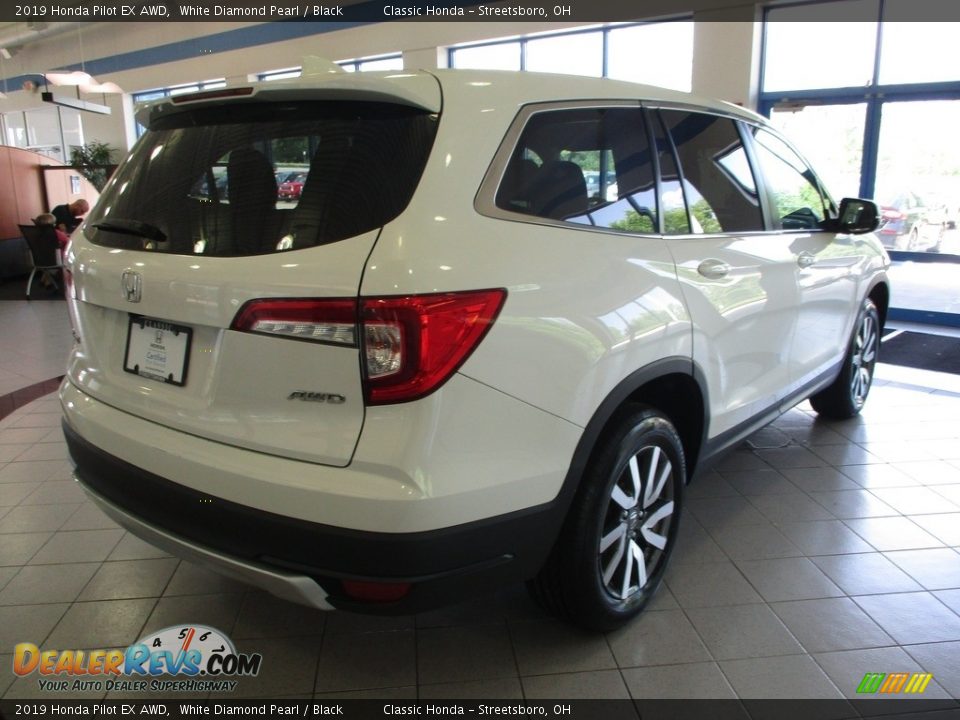 2019 Honda Pilot EX AWD White Diamond Pearl / Black Photo #7