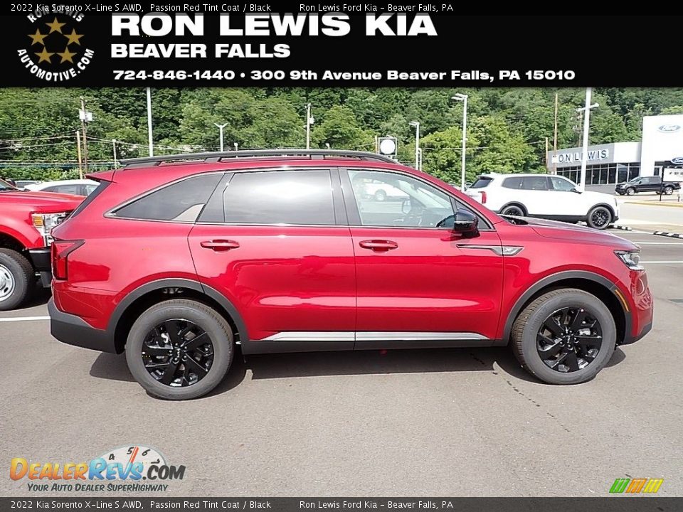 2022 Kia Sorento X-Line S AWD Passion Red Tint Coat / Black Photo #1