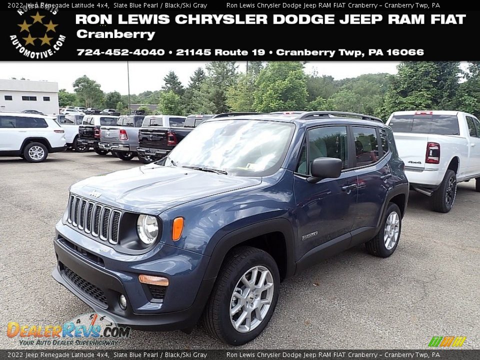 2022 Jeep Renegade Latitude 4x4 Slate Blue Pearl / Black/Ski Gray Photo #1