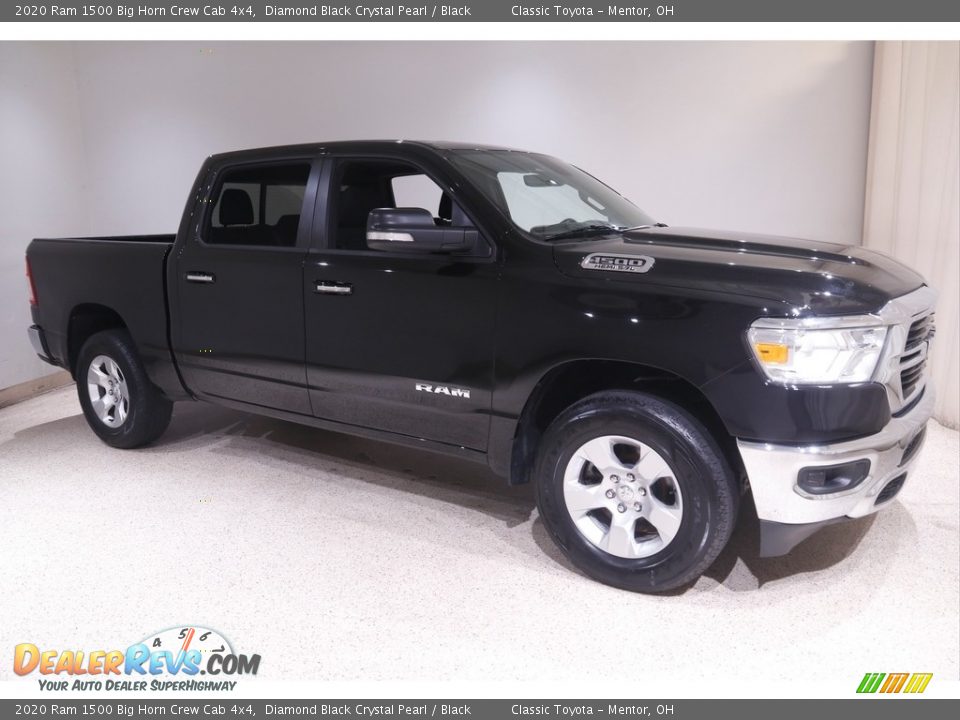 2020 Ram 1500 Big Horn Crew Cab 4x4 Diamond Black Crystal Pearl / Black Photo #1