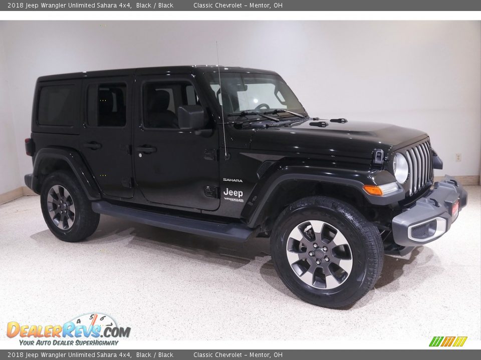 2018 Jeep Wrangler Unlimited Sahara 4x4 Black / Black Photo #1