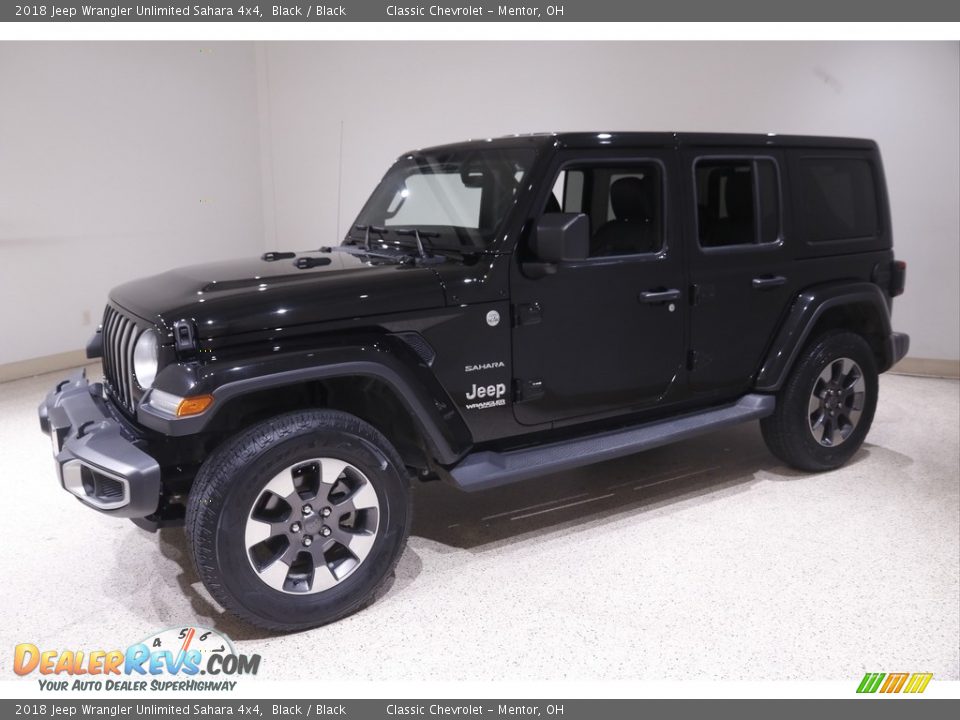 2018 Jeep Wrangler Unlimited Sahara 4x4 Black / Black Photo #3