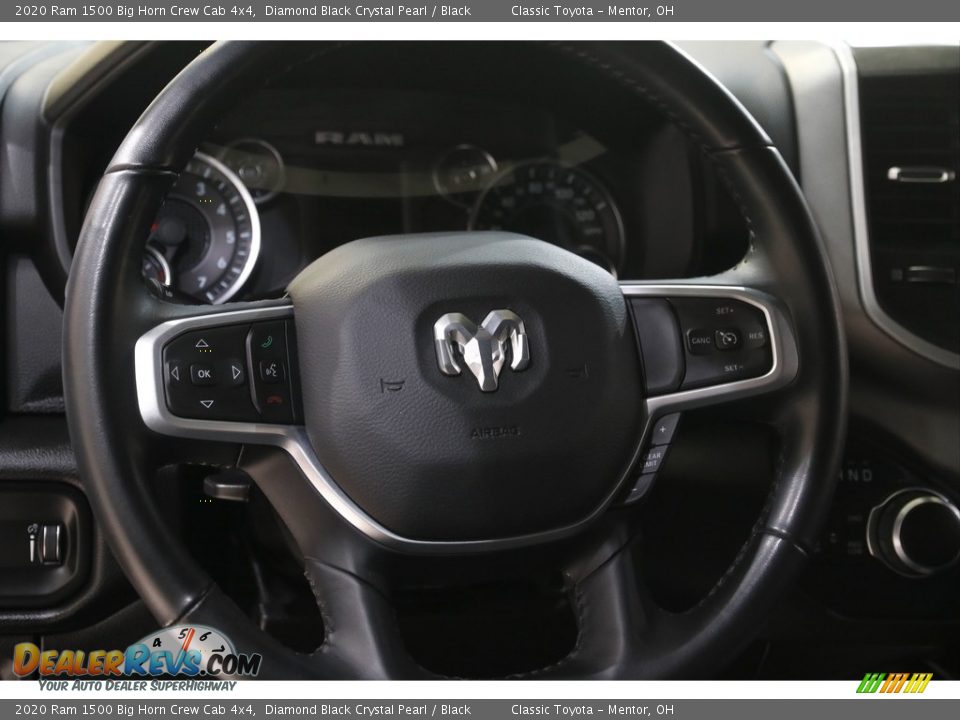 2020 Ram 1500 Big Horn Crew Cab 4x4 Diamond Black Crystal Pearl / Black Photo #7