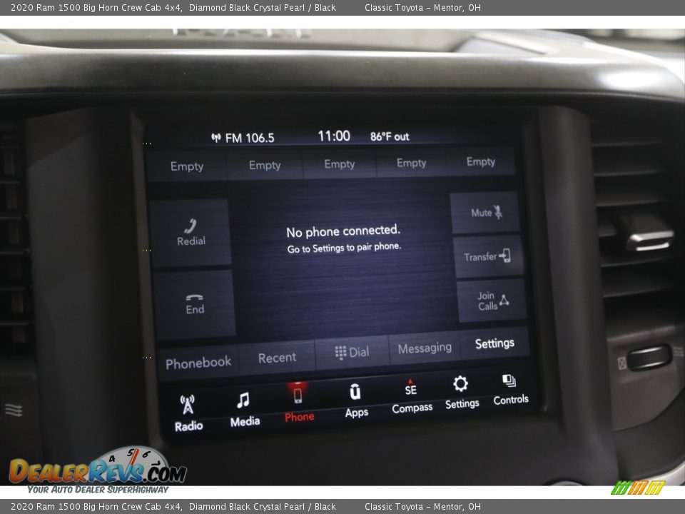 2020 Ram 1500 Big Horn Crew Cab 4x4 Diamond Black Crystal Pearl / Black Photo #11