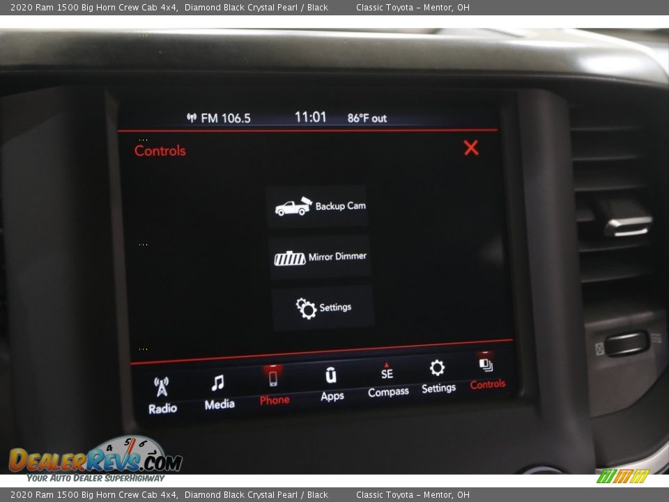 2020 Ram 1500 Big Horn Crew Cab 4x4 Diamond Black Crystal Pearl / Black Photo #13
