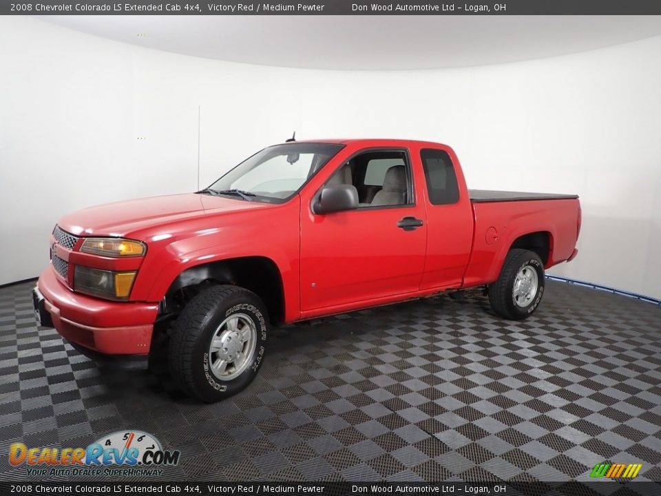 2008 Chevrolet Colorado LS Extended Cab 4x4 Victory Red / Medium Pewter Photo #3