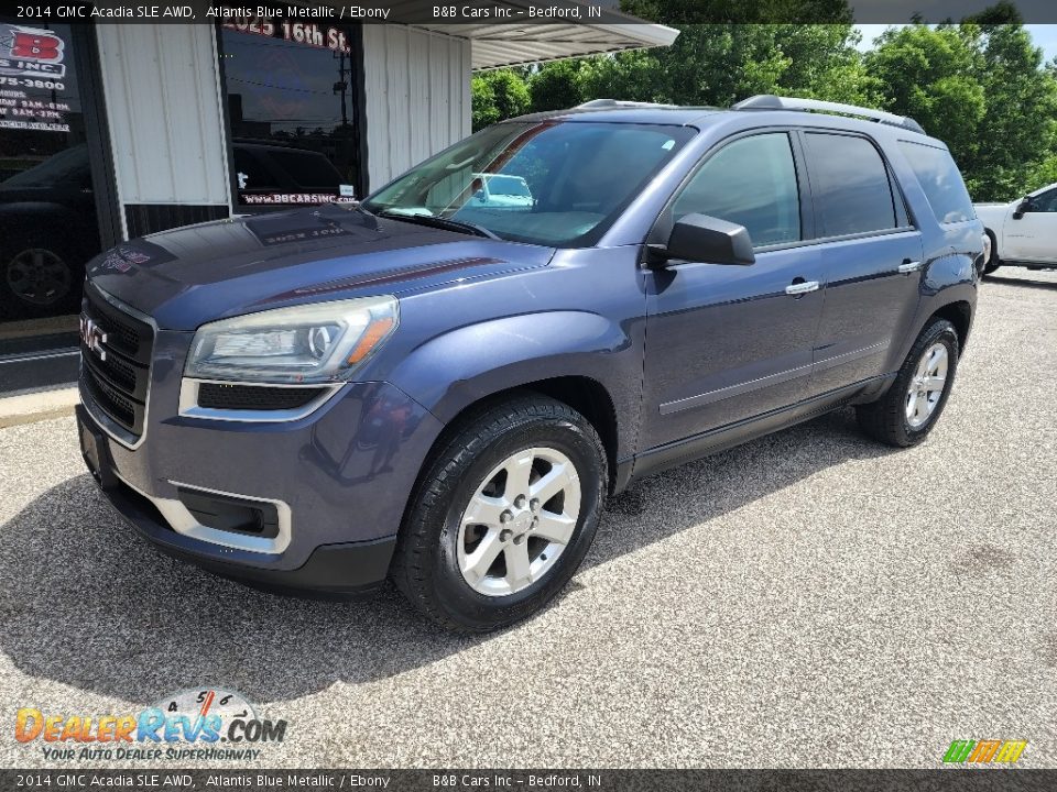 2014 GMC Acadia SLE AWD Atlantis Blue Metallic / Ebony Photo #3