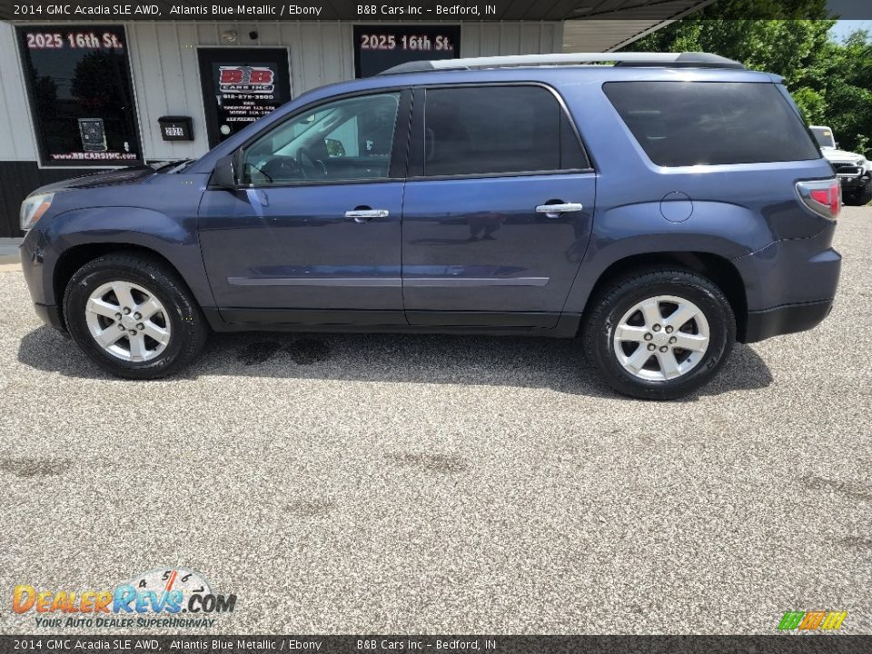 2014 GMC Acadia SLE AWD Atlantis Blue Metallic / Ebony Photo #4