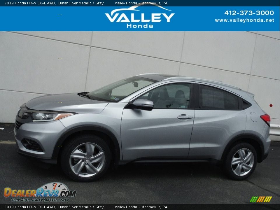 2019 Honda HR-V EX-L AWD Lunar Silver Metallic / Gray Photo #2