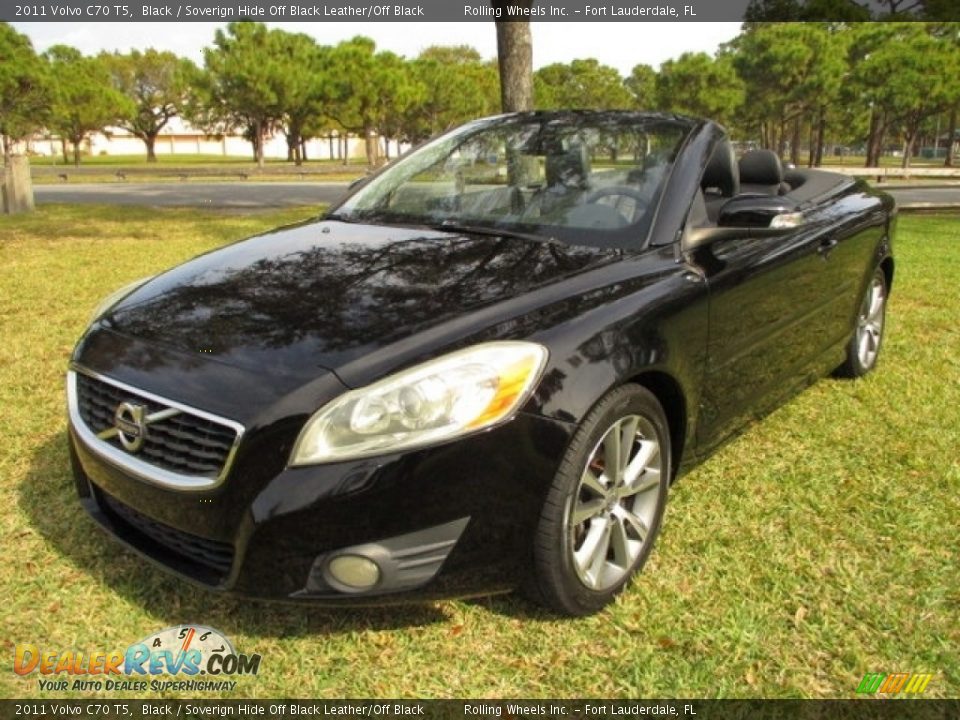 2011 Volvo C70 T5 Black / Soverign Hide Off Black Leather/Off Black Photo #14