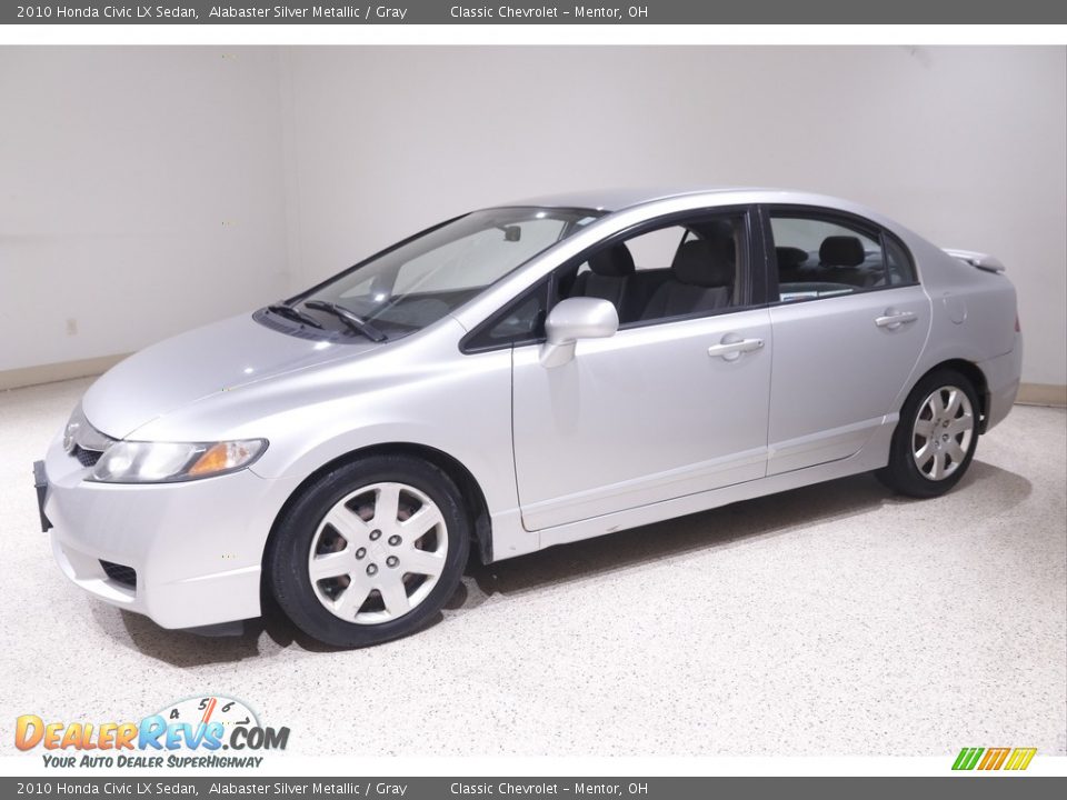 2010 Honda Civic LX Sedan Alabaster Silver Metallic / Gray Photo #3