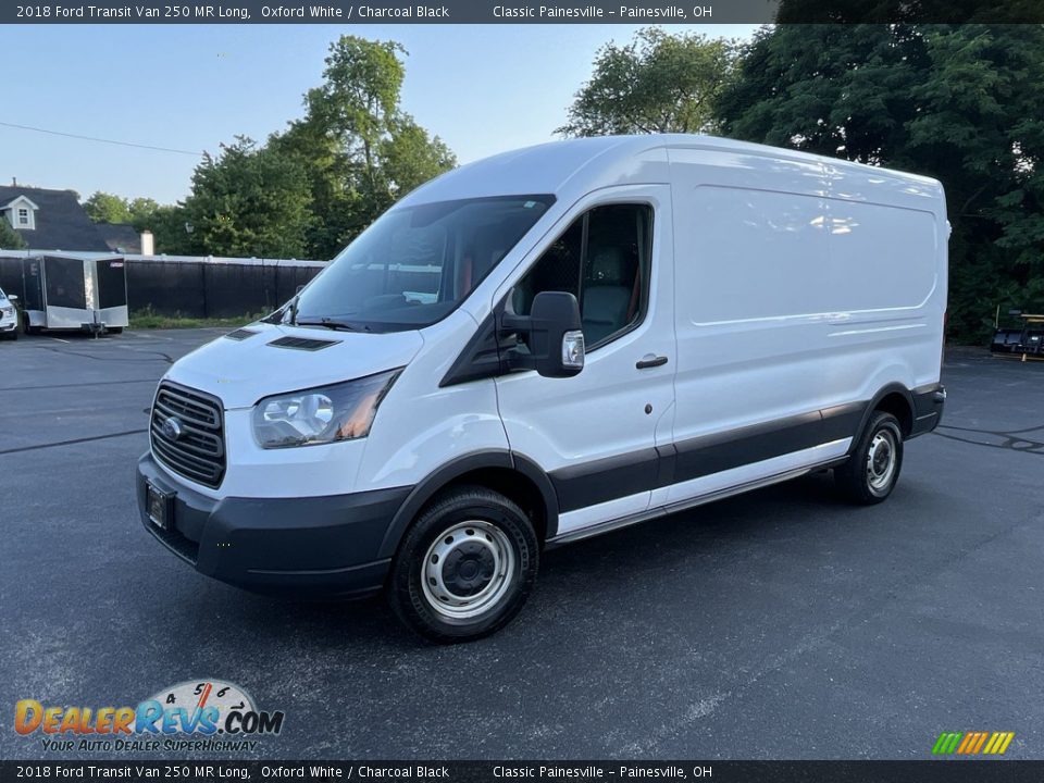 2018 Ford Transit Van 250 MR Long Oxford White / Charcoal Black Photo #1