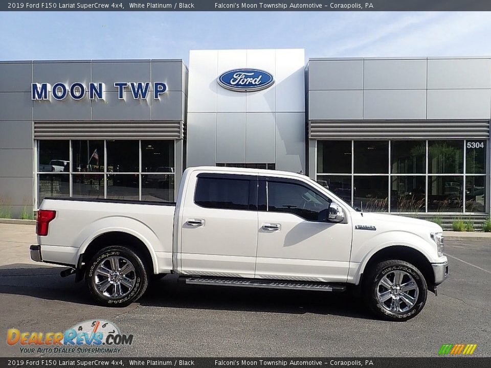 2019 Ford F150 Lariat SuperCrew 4x4 White Platinum / Black Photo #1