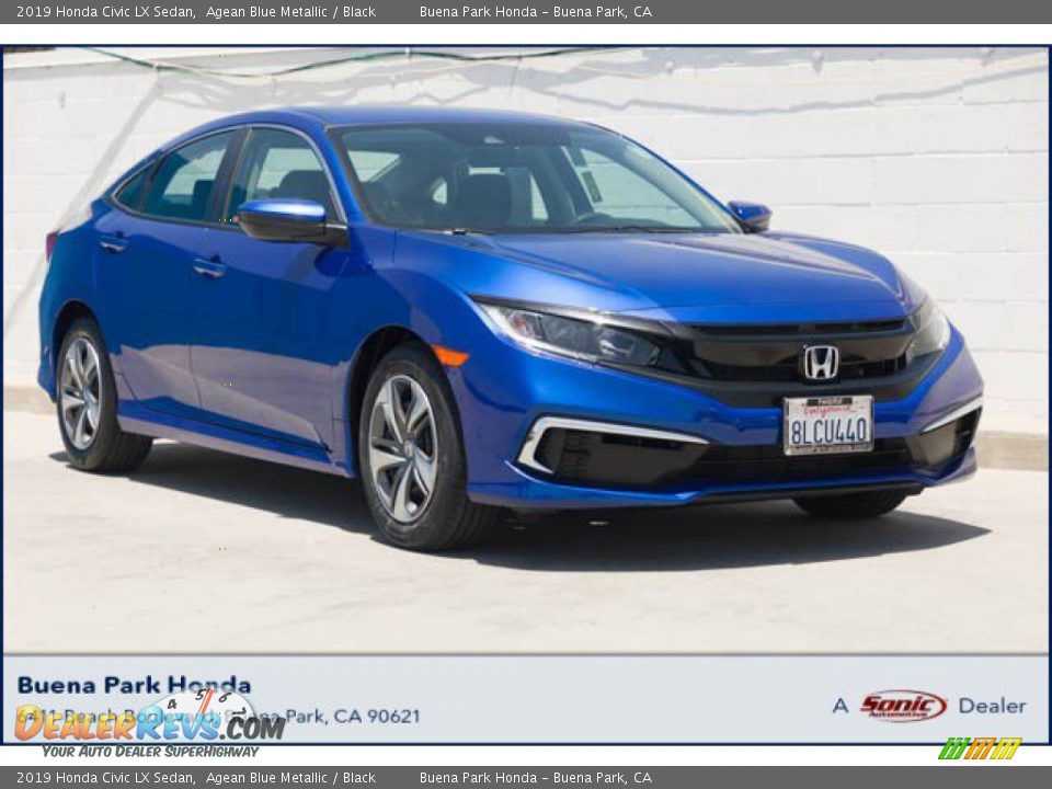 2019 Honda Civic LX Sedan Agean Blue Metallic / Black Photo #1