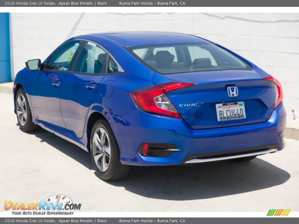 2019 Honda Civic LX Sedan Agean Blue Metallic / Black Photo #2