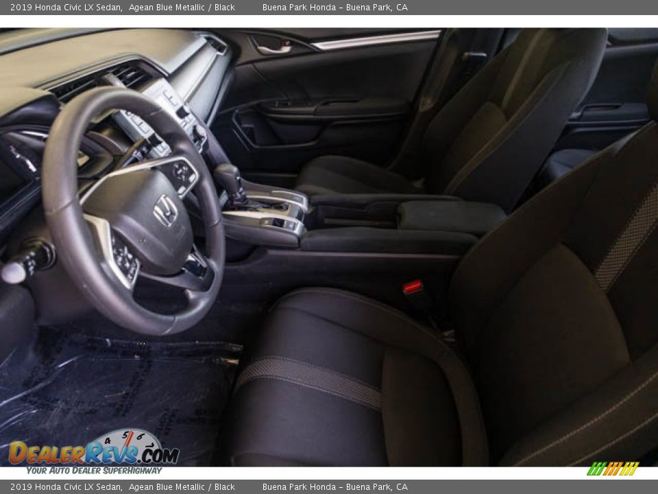 2019 Honda Civic LX Sedan Agean Blue Metallic / Black Photo #3