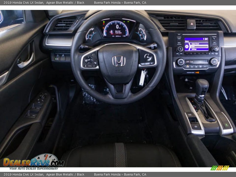 2019 Honda Civic LX Sedan Agean Blue Metallic / Black Photo #5